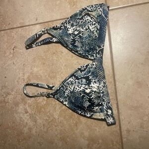 Stylish Blue and White Bikini Top